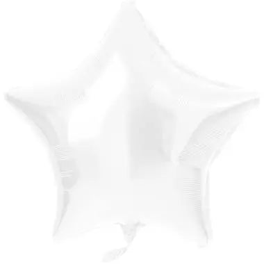 Foil Balloon Star-shaped White Metallic Matt - 48 cm Folat