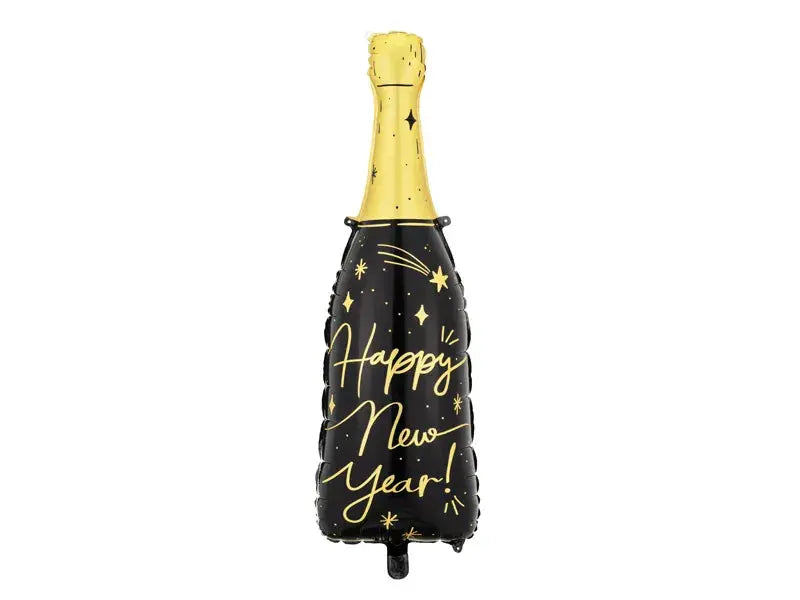 Foil balloon Bottle Happy New Year, 39,5x98 cm, mix Partydeco