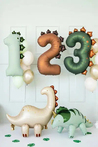 Foil balloon Digit ''1'' Dinosaur, 92cm, mix Partydeco