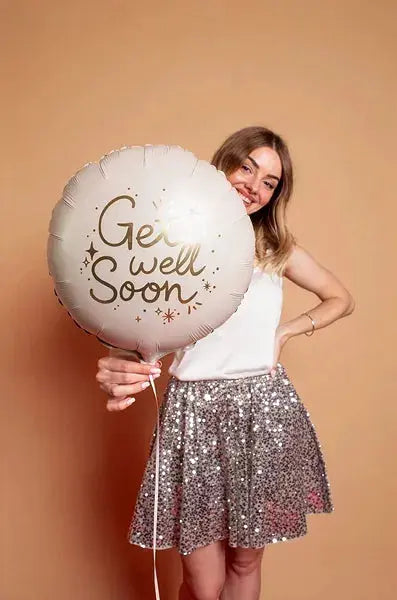 Foil balloon Get well soon, 35x35 cm, mix Partydeco