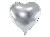 Foil balloon Heart, 45cm, silver Partydeco