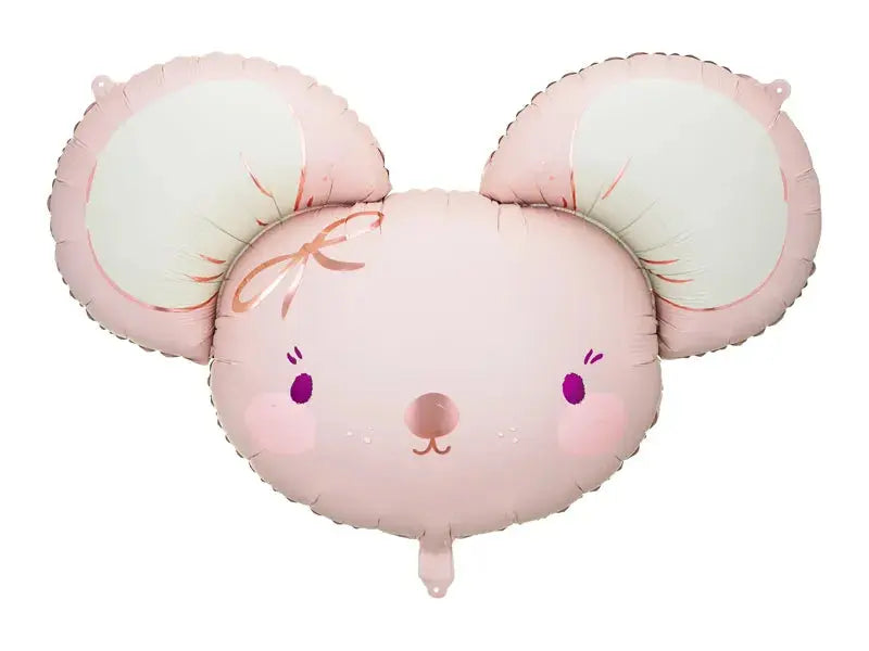Foil balloon Mouse, 96x64 cm, light pink Partydeco
