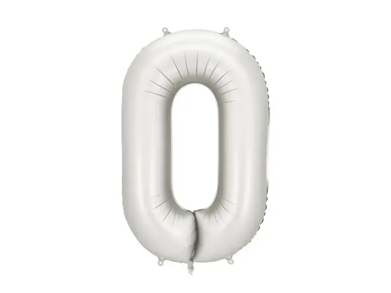 Foil balloon Number ''0'', 86cm, silver Partydeco