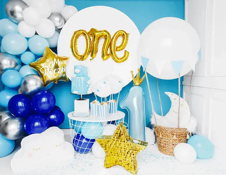 Foil balloon Number ''1'', 37x100 cm,Blue Partydeco