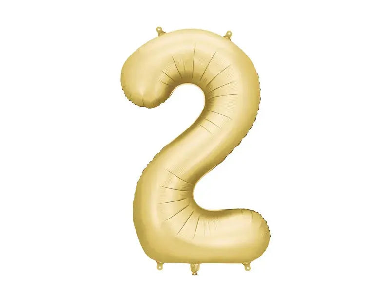 Foil balloon Number ''2'', 86cm, gold Partydeco