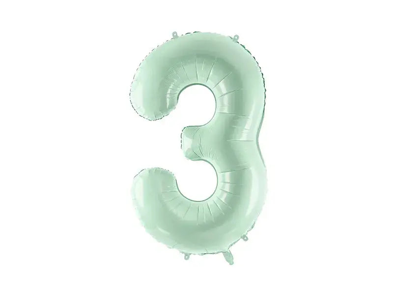 Foil balloon Number ''3'', 72cm, green Partydeco