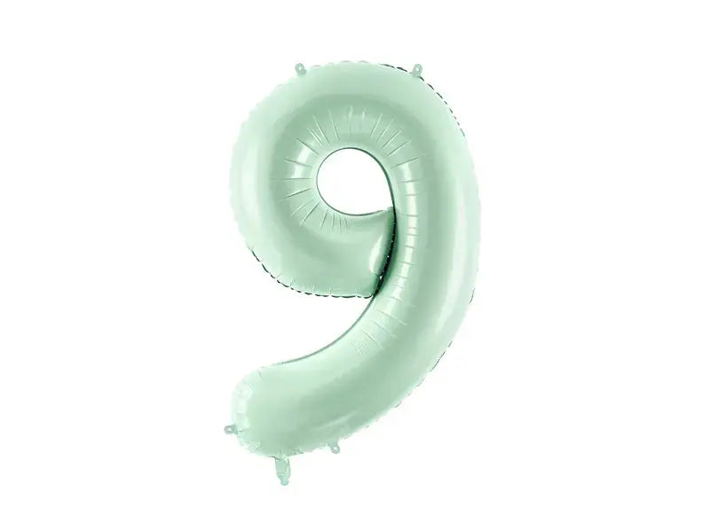 Foil balloon Number ''9'', 72cm, green Partydeco