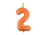 Foil balloon Numer "2" Orange Partydeco