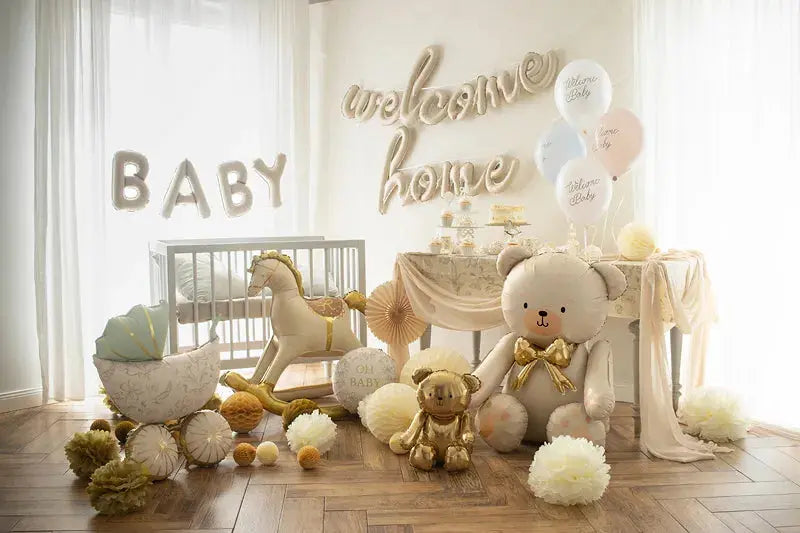 Foil balloon Welcome Home, 335x71 cm, cappuccino Partydeco