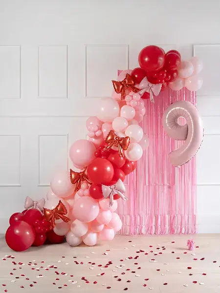 Foil balloons for garlands Bows, 25.5 x 25 cm, powder pink Partydeco