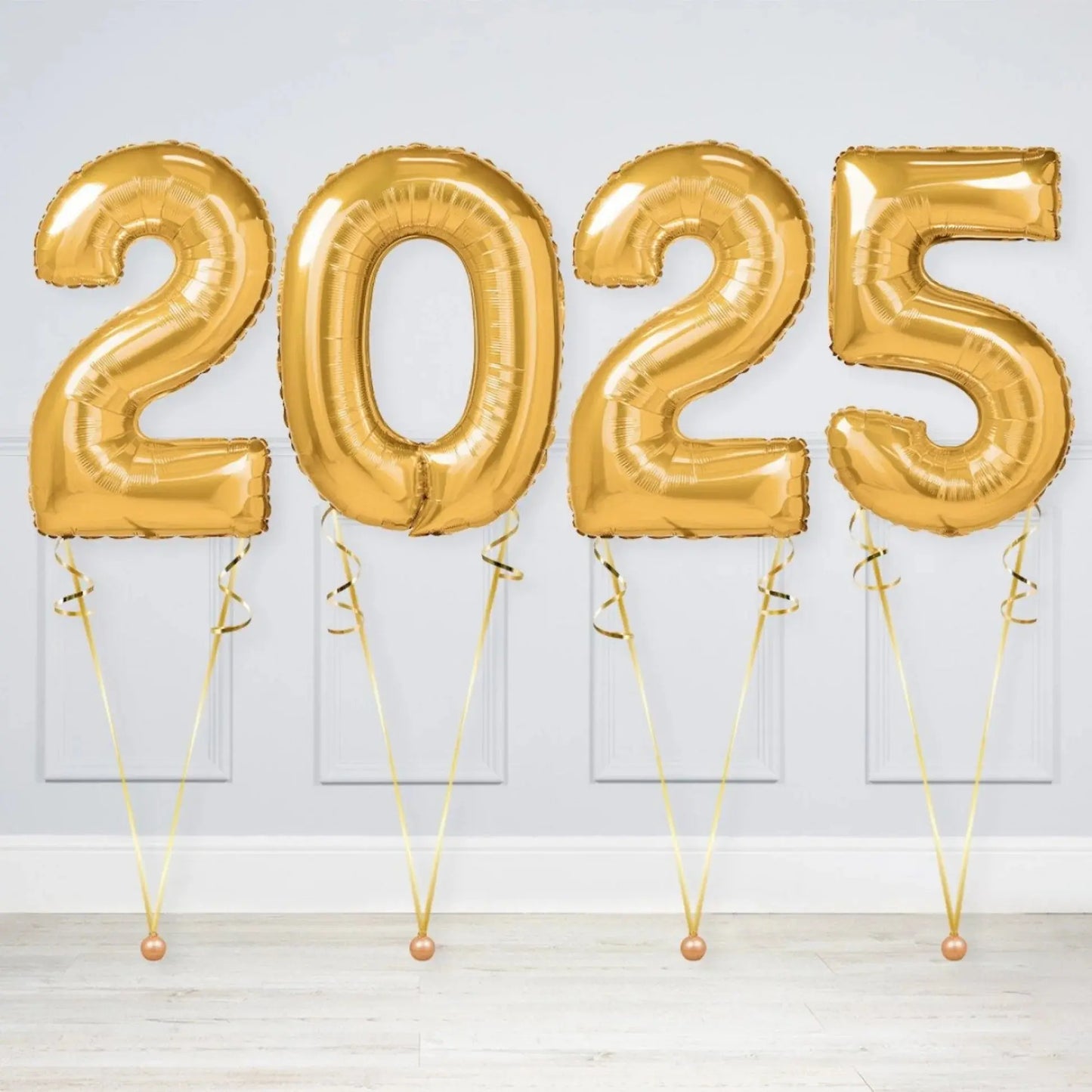 Foil balloons with helium 2025 gold Folat