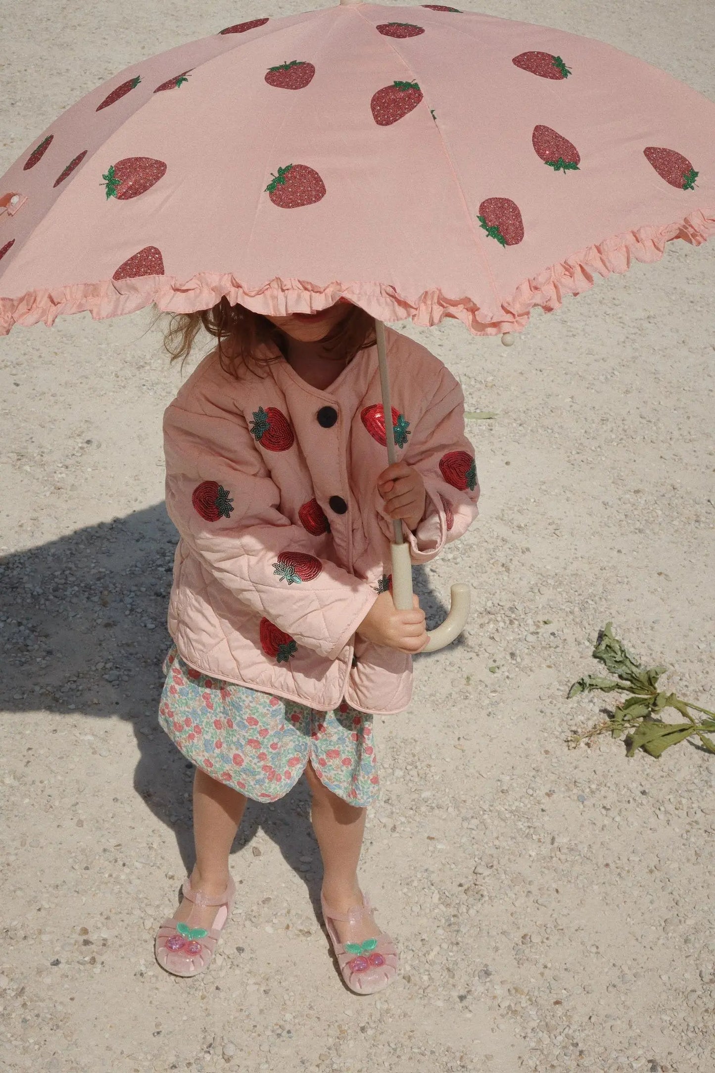 Frill Umbrella - Strawberry Glitter Konges Slojd