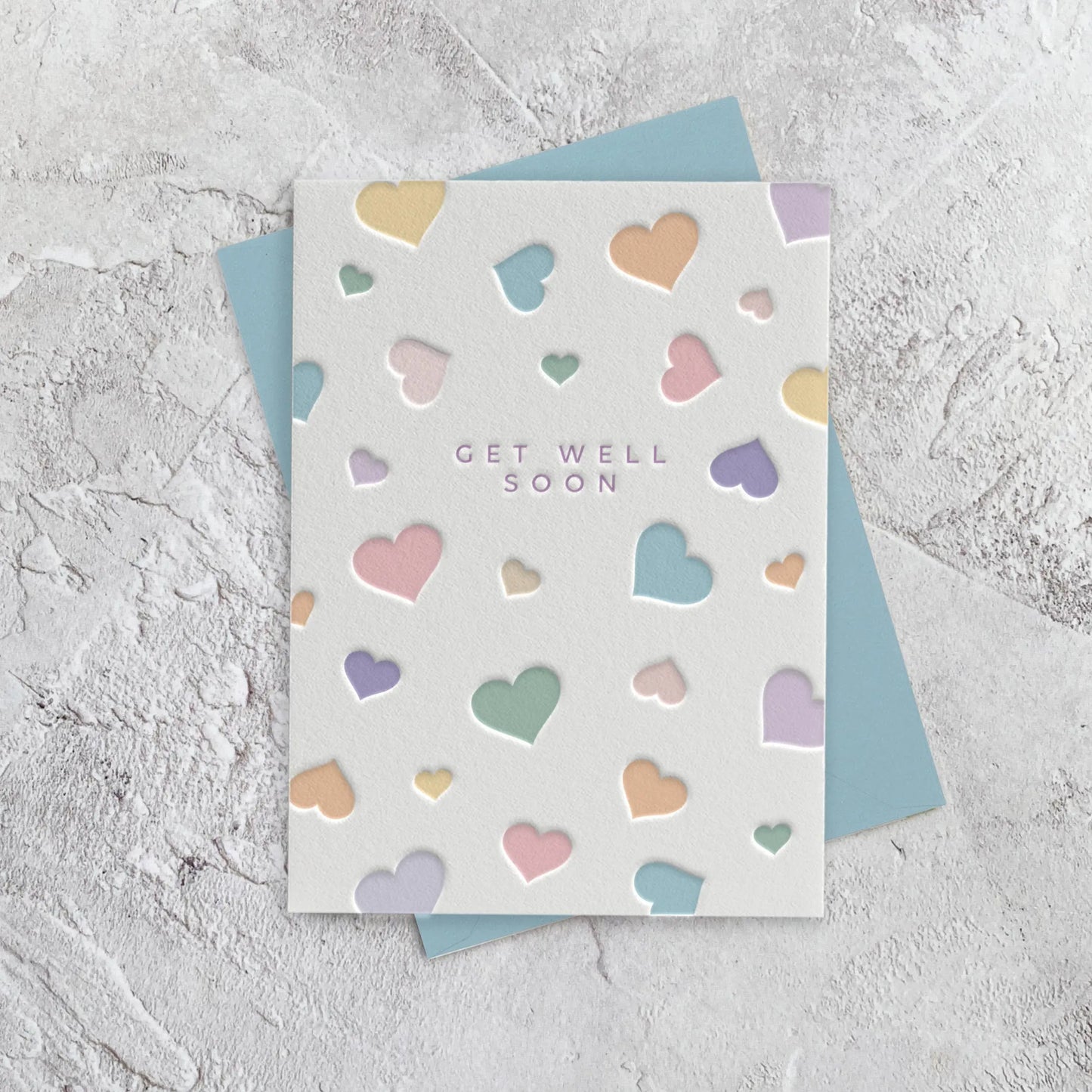 Get Well Soon Letterpress Style Card Heyyy Ltd