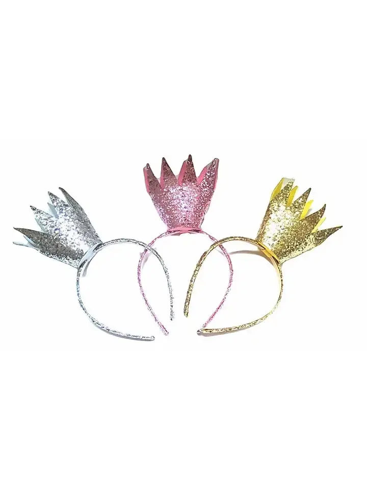Giant Crown Headband - Silver Sparkle Sisters by Couture Clips