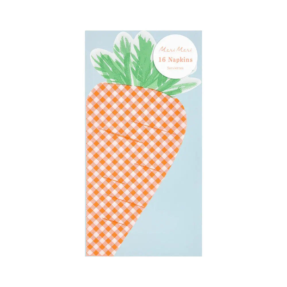 Gingham carrot napkins Meri Meri
