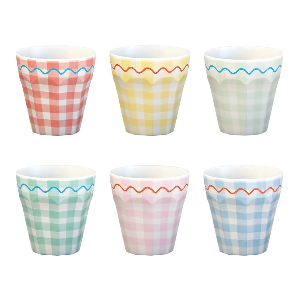 Gingham reusable cups Meri Meri