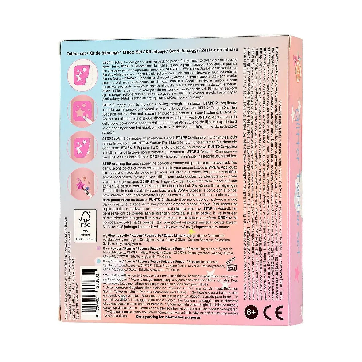 Glitter tattoo set Unicorn Souza