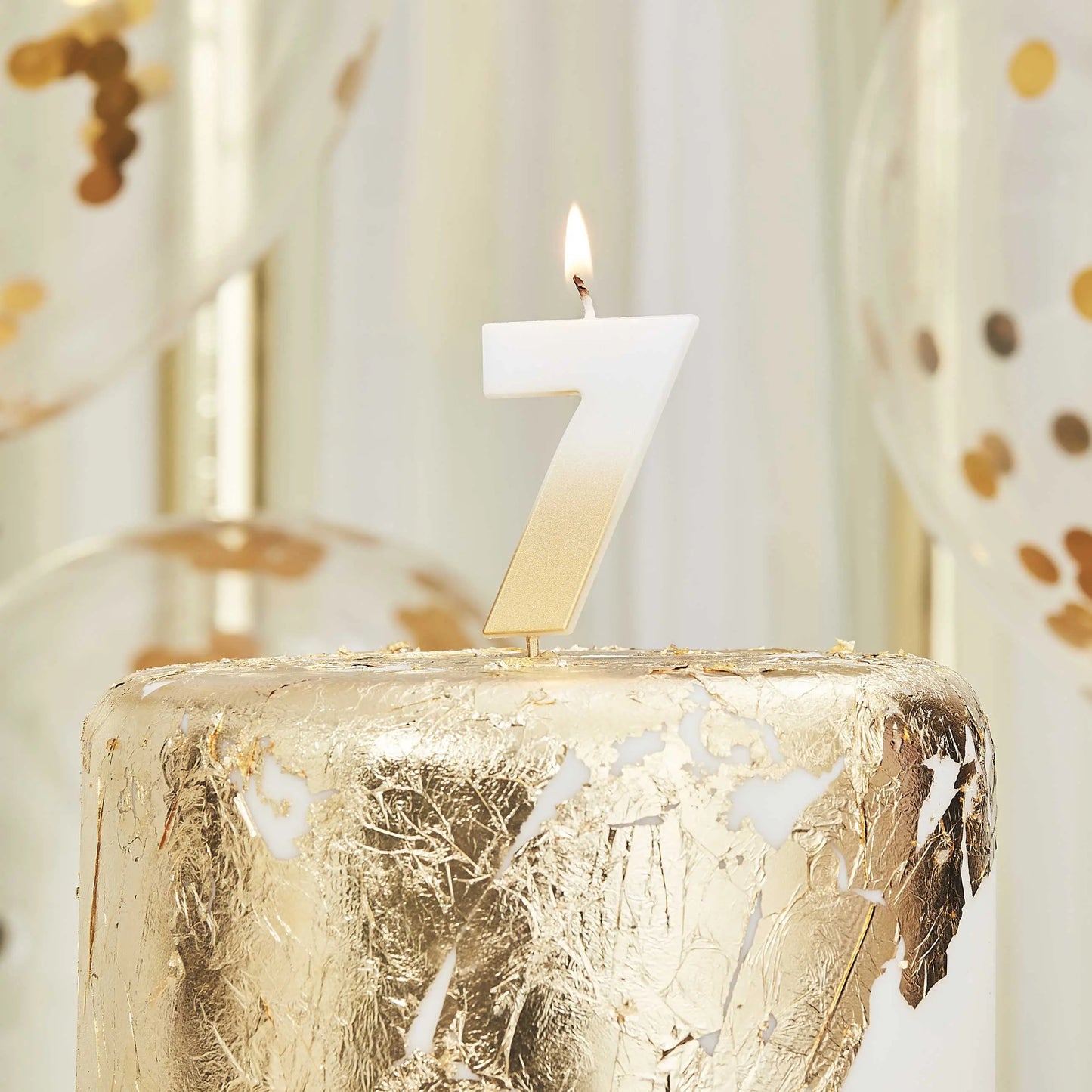 Gold Ombre 7 Number Birthday Candle Ginger Ray