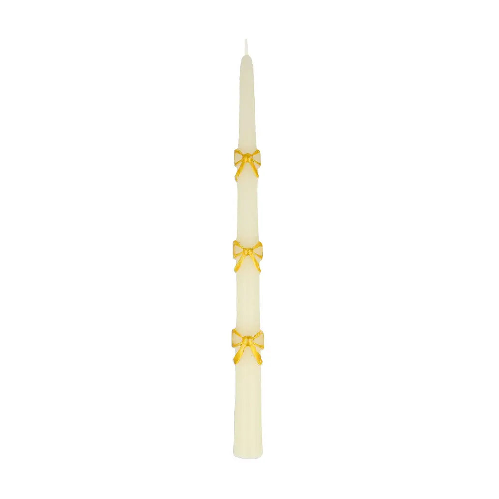 Gold bow taper candle Meri Meri