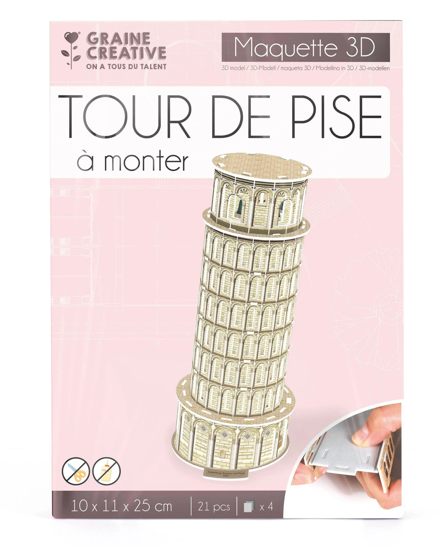 Graine Créative - TOWER OF PISA MOCKUP PUZZLE Graine Créative