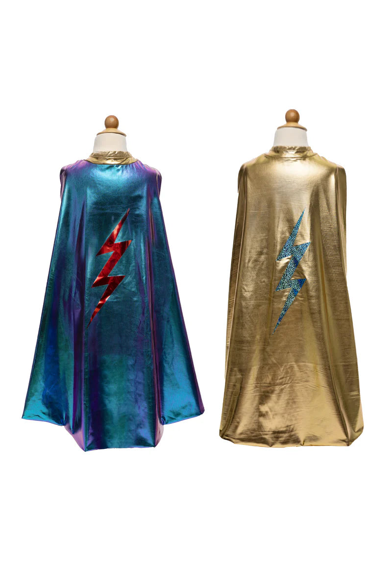 Reversible Blue Lightning Holographic Cape 5-6 years