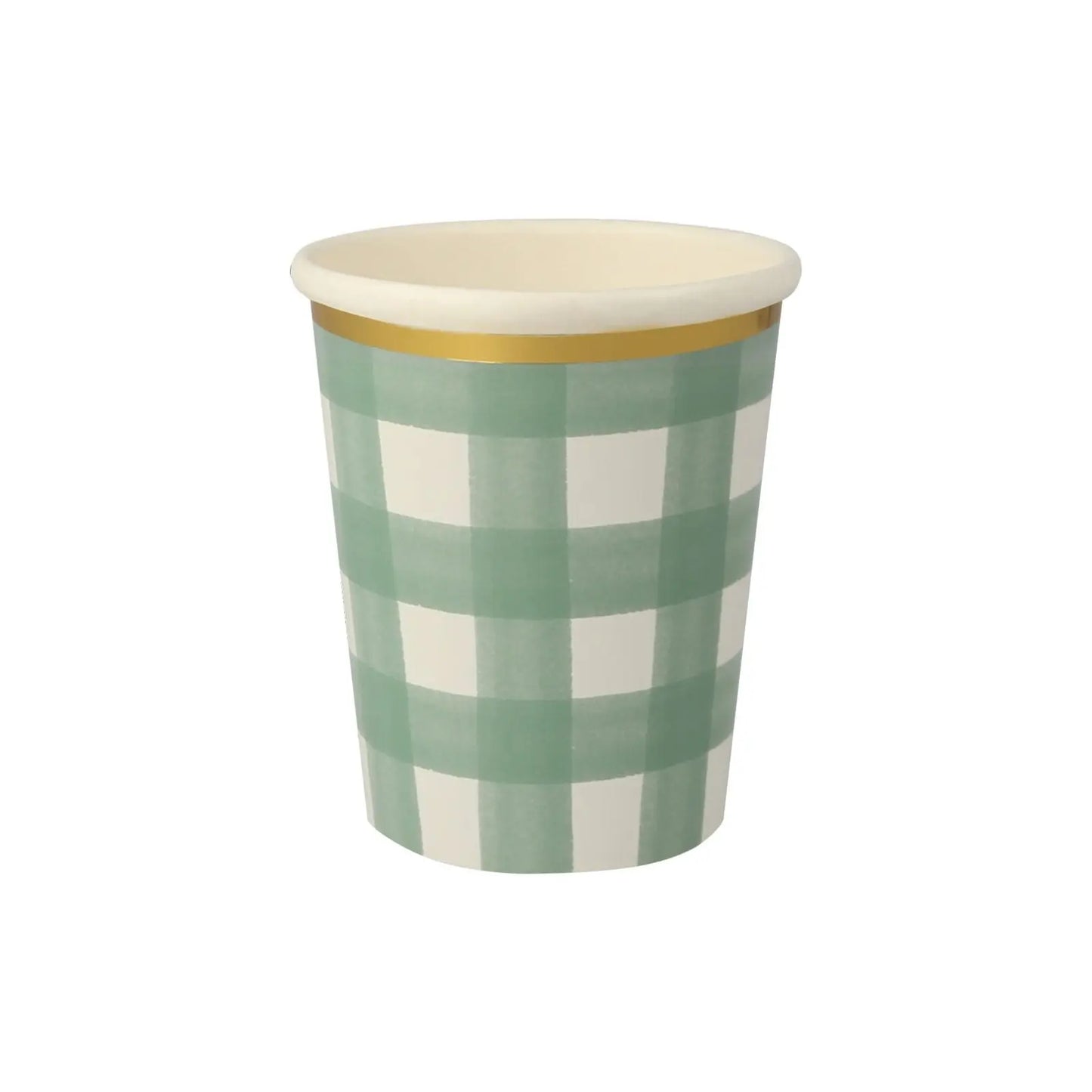 Green gingham cups Meri Meri