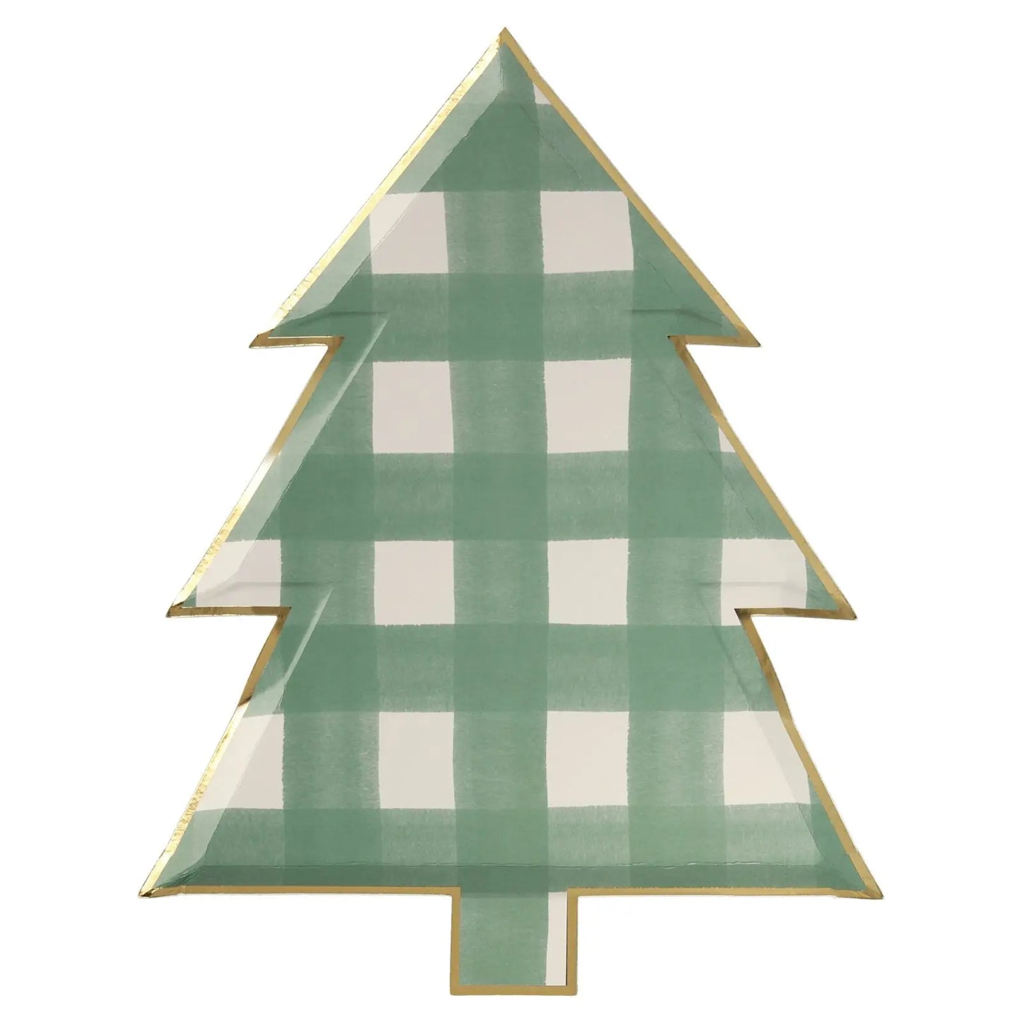 Green gingham tree plates Meri Meri