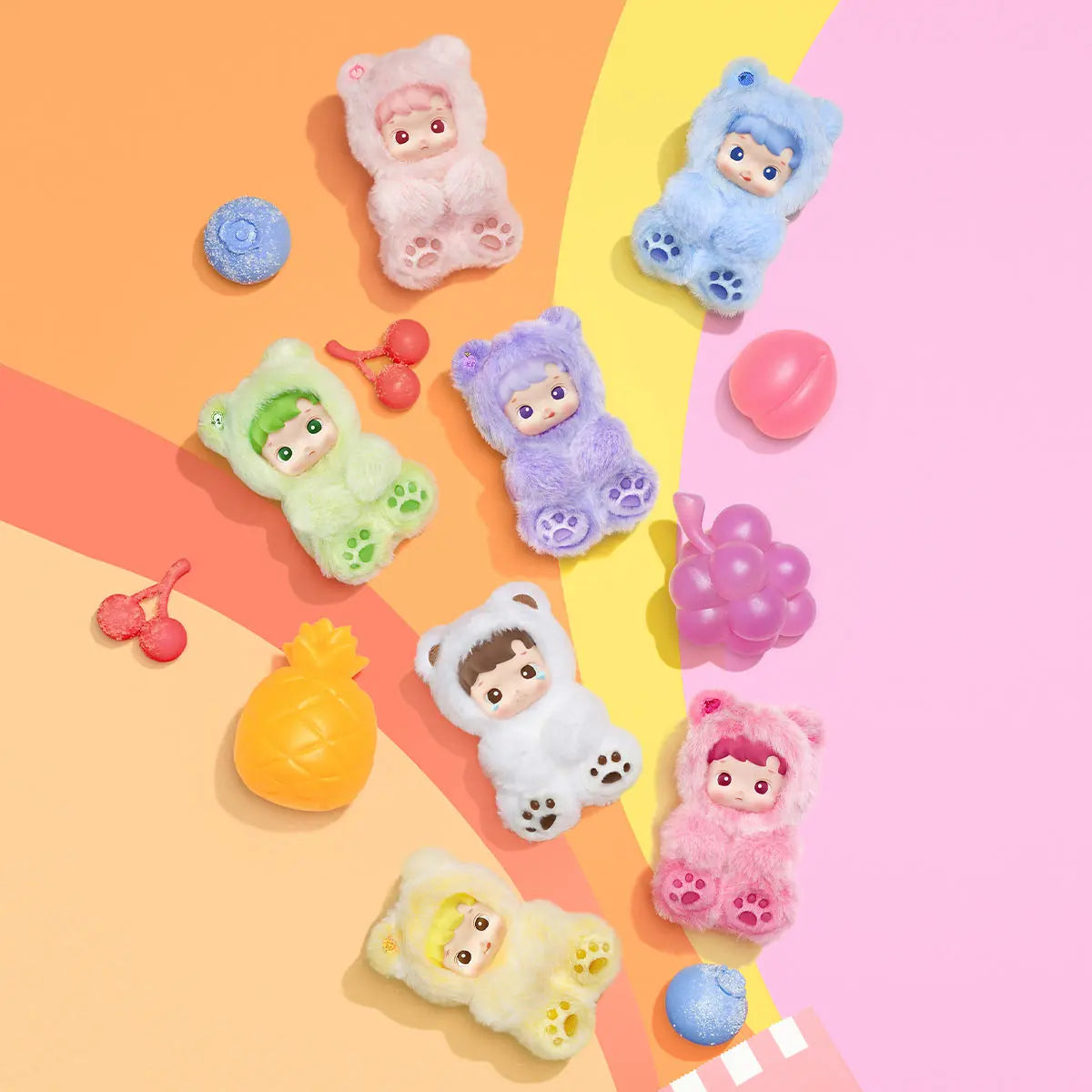HACIPUPU Gummy Bear Series-Vinyl Plush Pendant Blind Box Rhinestone Belt Store
