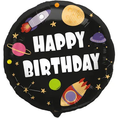 Happy Birthday Rocket Foil Balloon- 45cm Folat