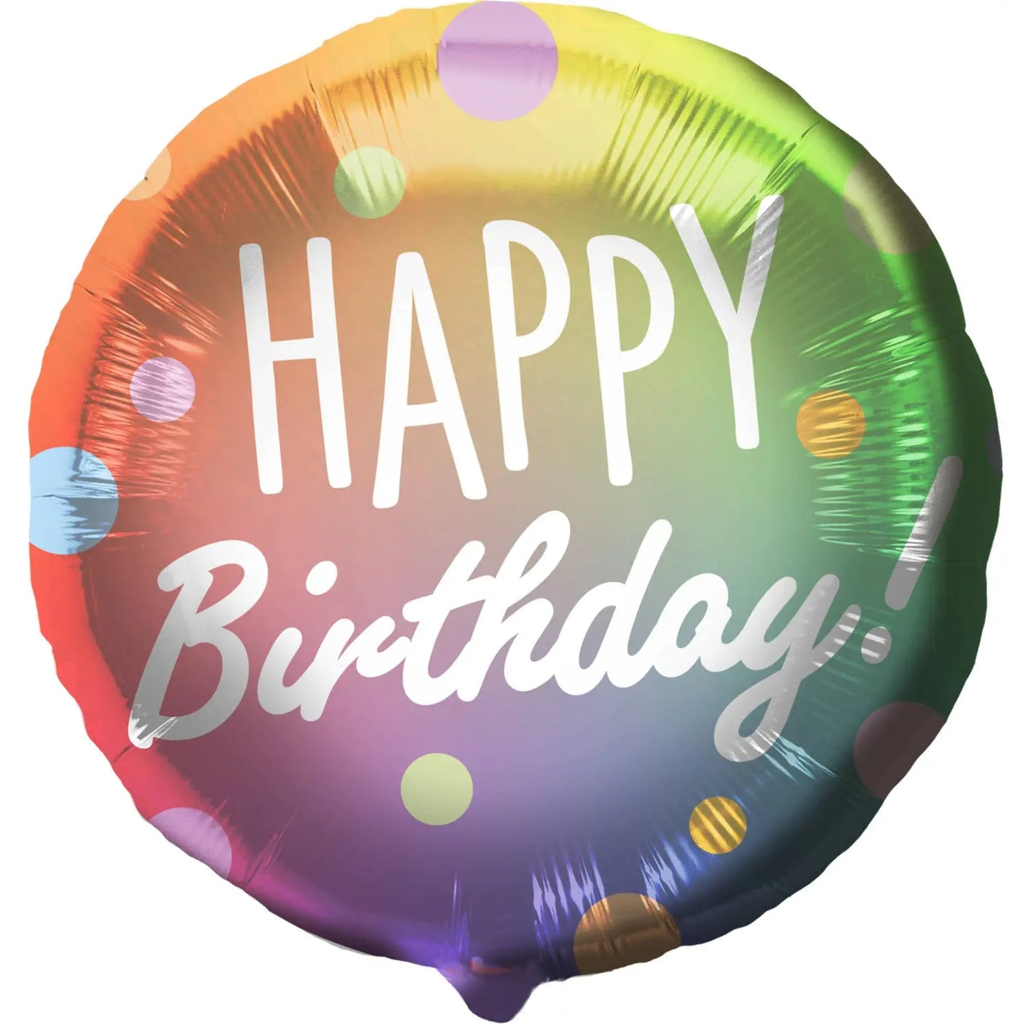 Happy Birthday! Dots Multi Colors Foil Balloon- 45cm Folat