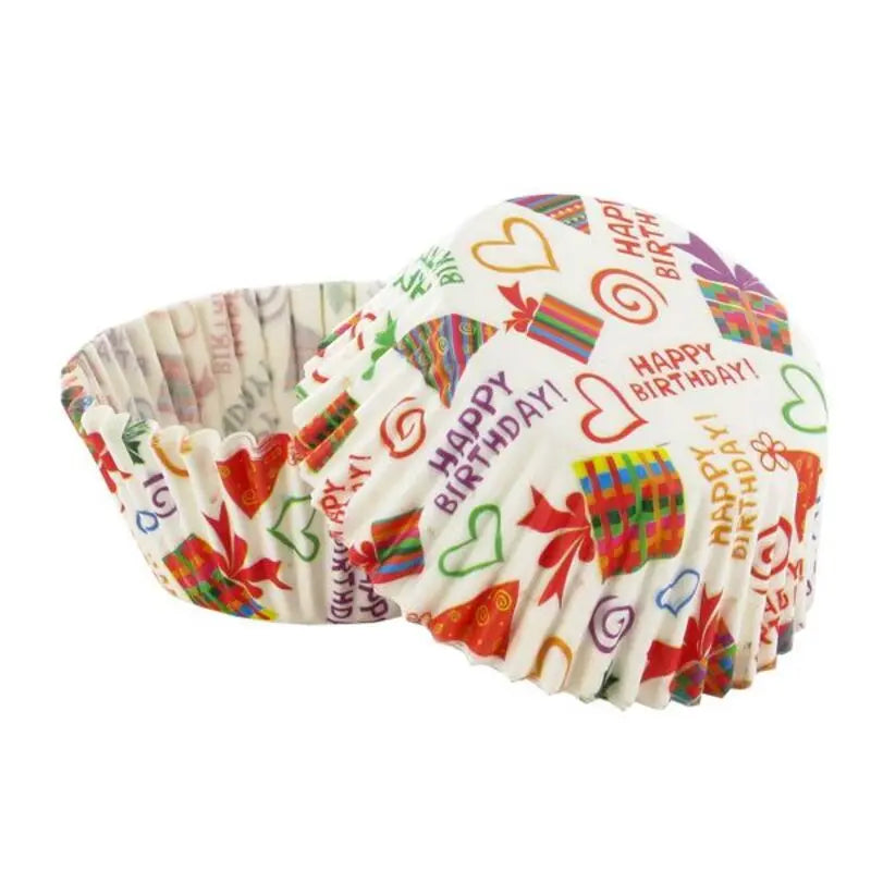 Happy birthday Cupcake Cases (x50) Patis Decor