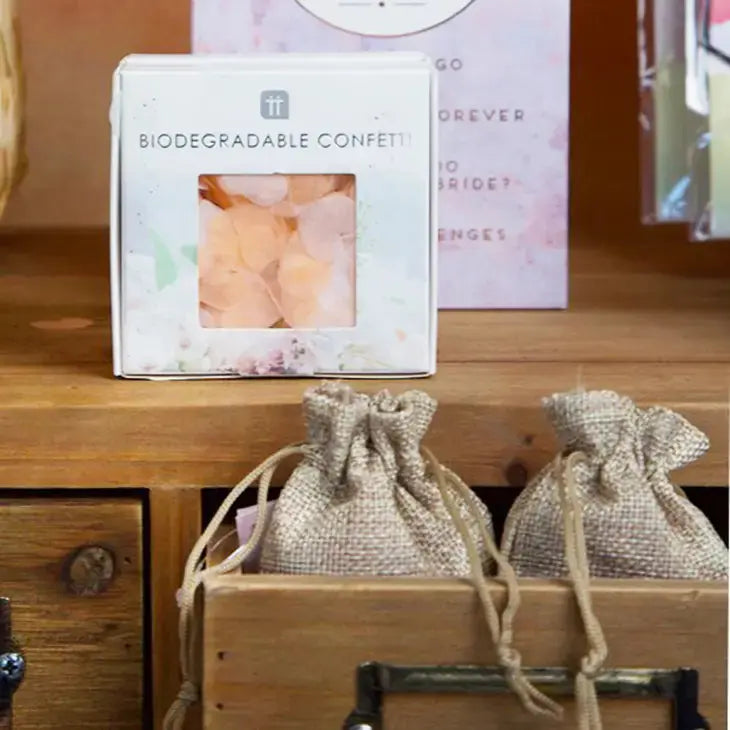 Heart Shaped Pink and White Wedding Confetti talking tables