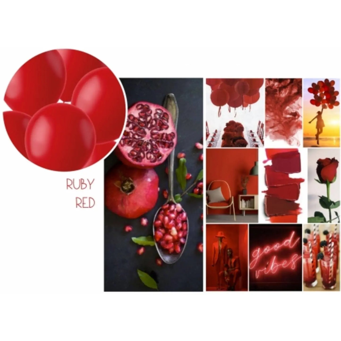 Heart-shaped Balloons Ruby Red 25cm - 8 pieces Folat