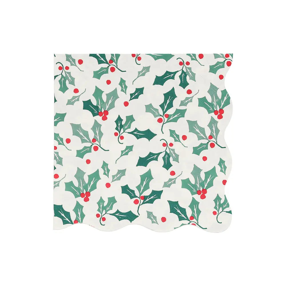 Holly pattern napkins L Meri Meri
