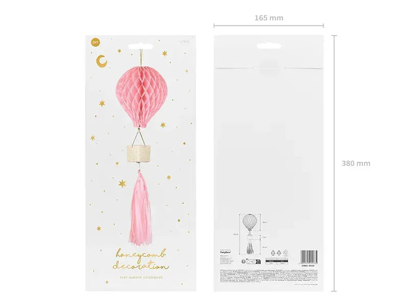 Honeycomb Air balloon, pink Partydeco