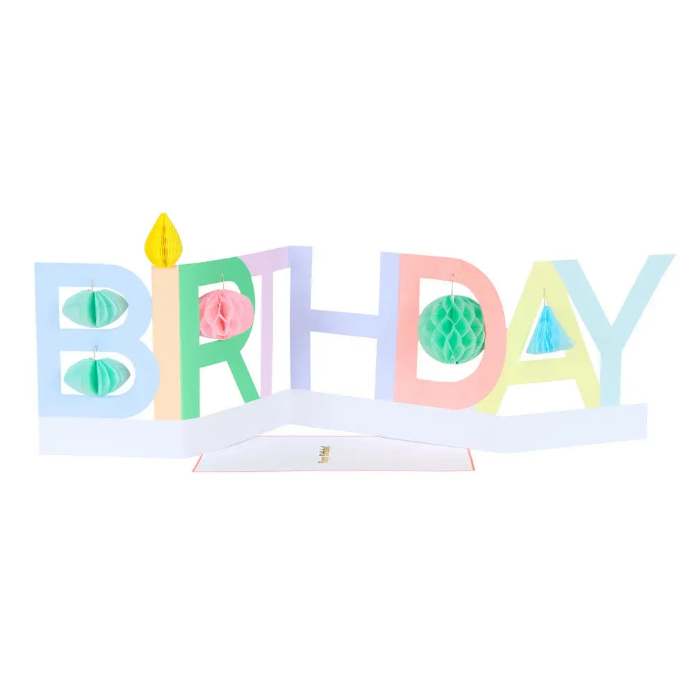Honeycomb birthday concertina card Meri Meri