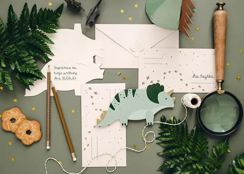 Invitations Triceratops, mix Partydeco