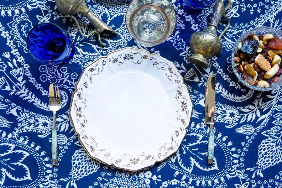 Iznik Floral White Dinner Plates Eid Creations