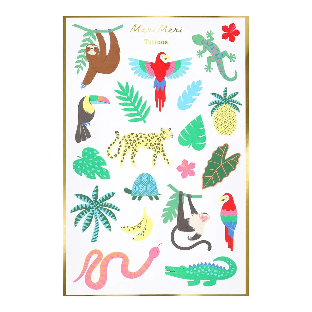 Jungle jamboree temporary tattoos Meri Meri