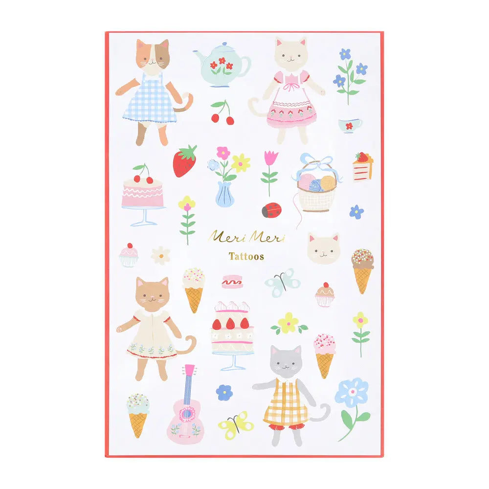 Kitten club temporary tattoos Meri Meri