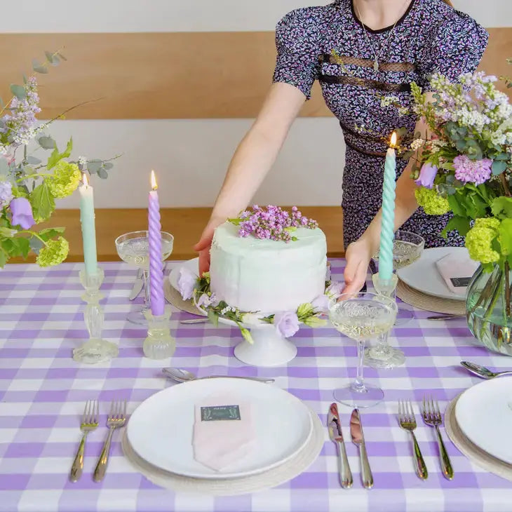 Light Green Glass Candlestick Holder - Home Décor Talking Tables