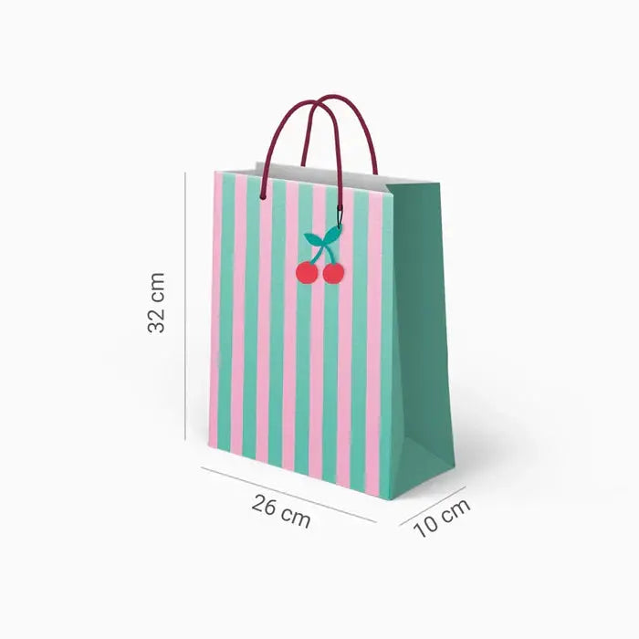 Medium stripes bag 26 x 10 x 32 cm green Oh yeah!