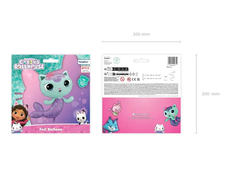 Mermaid foil balloon, 80x82 cm, mix Partydeco