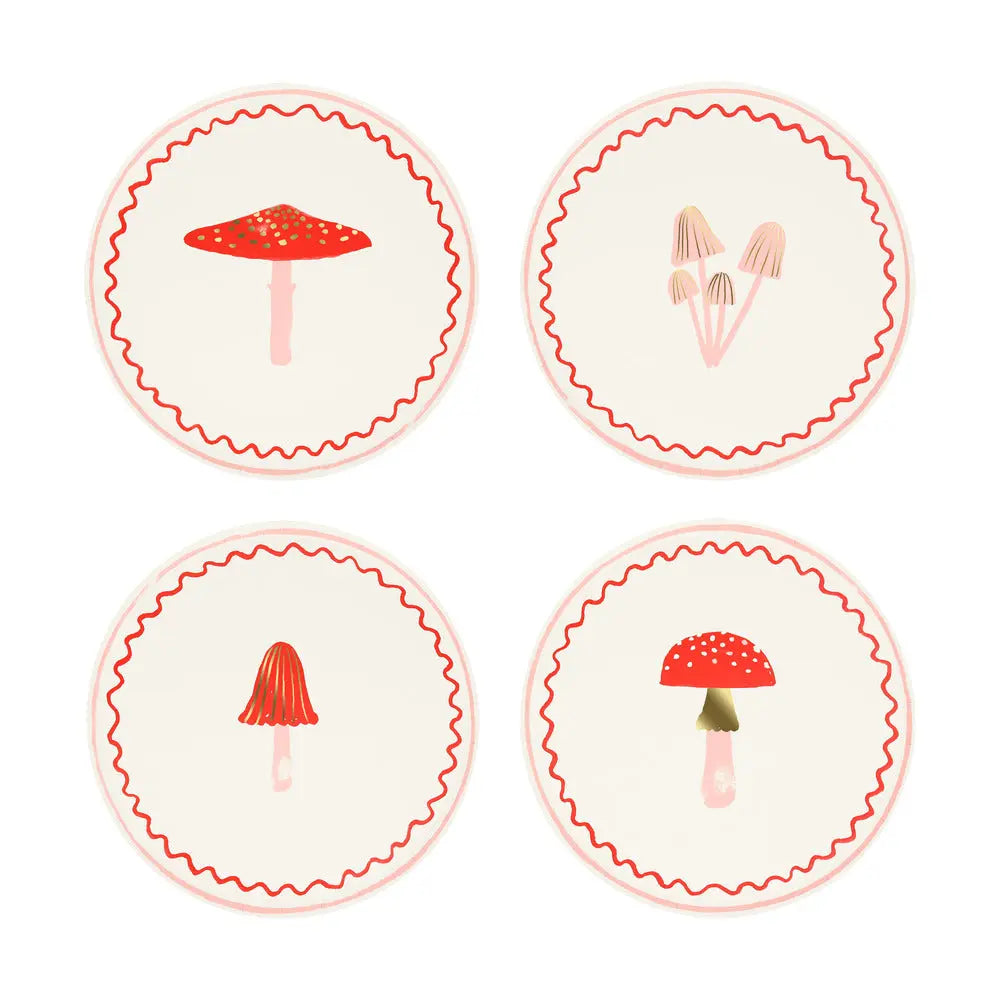 Merry mushroom side plates x8 Meri Meri