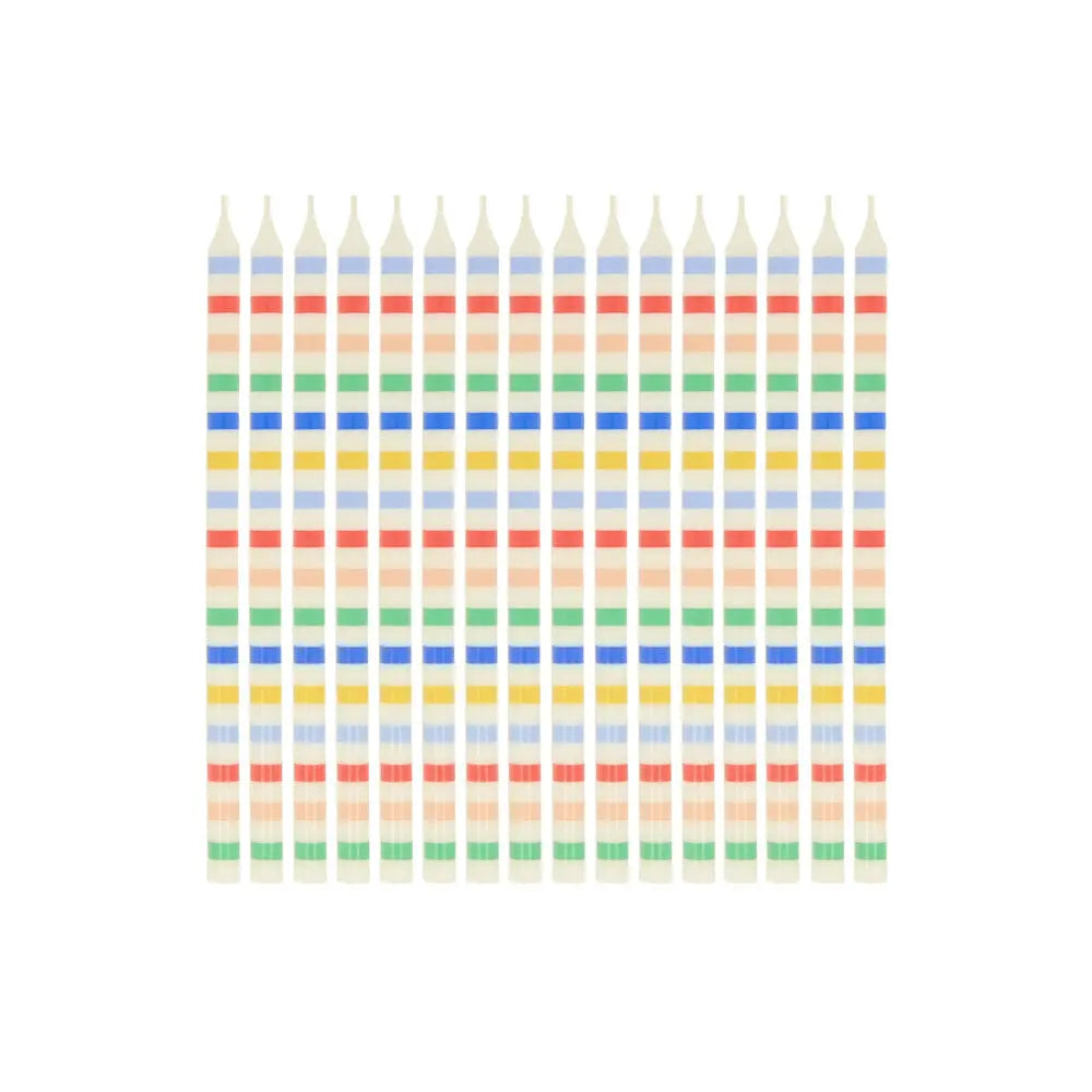 Multi Stripe Candles (x 16) Meri Meri