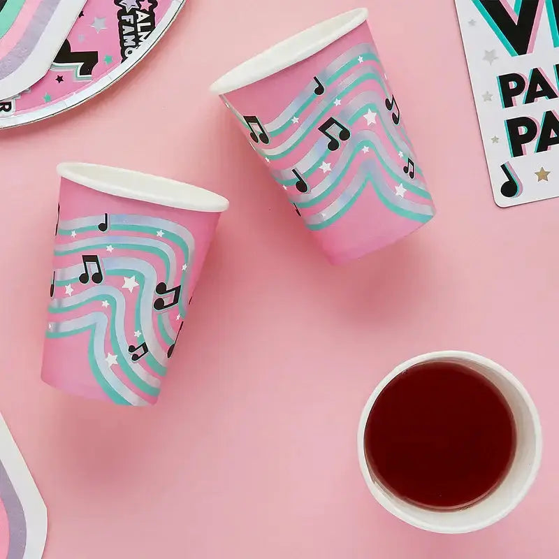 Musical Notes Paper Cups 8 Pack Hootyballoo by Club Green