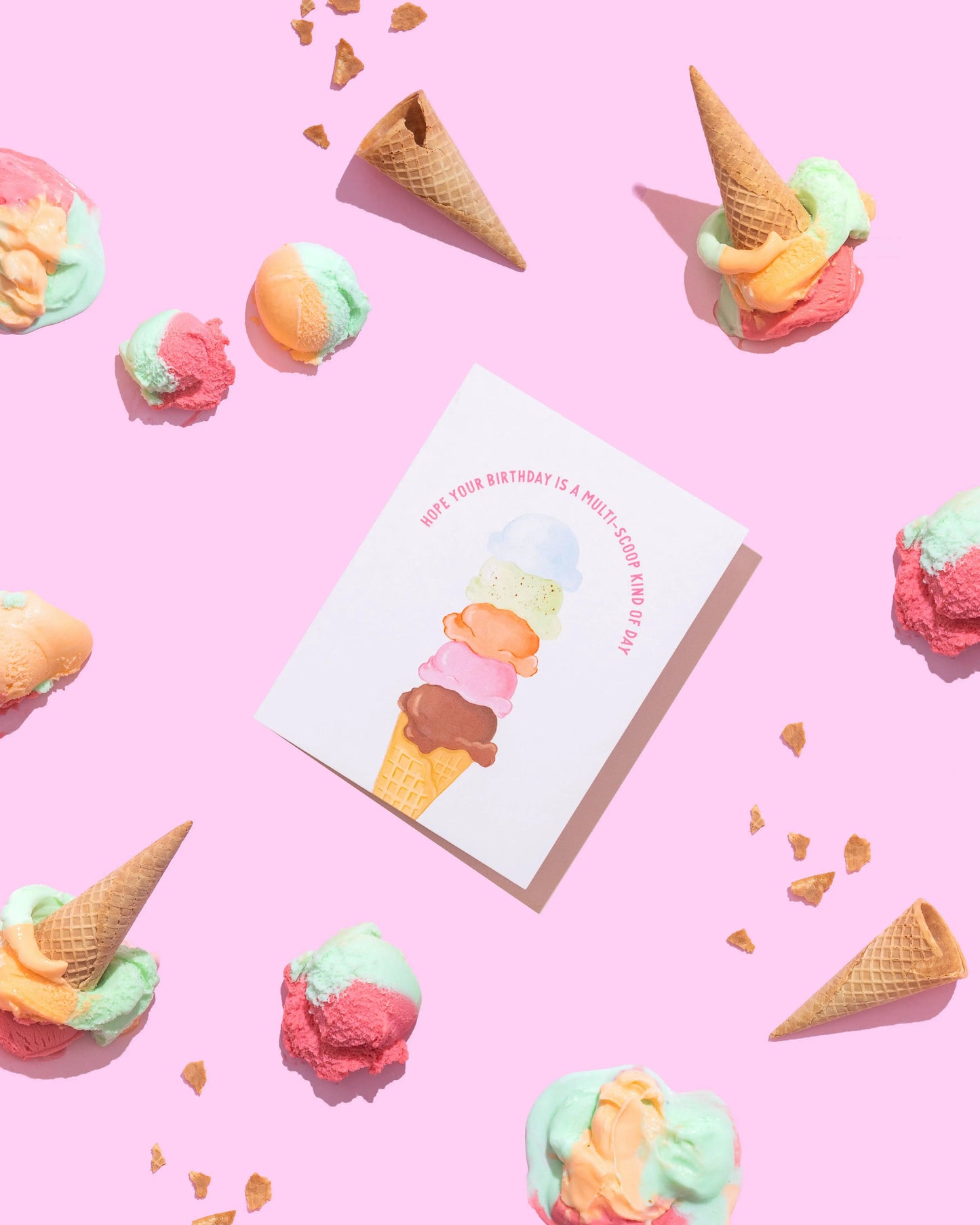 Mutli-Scoop Ice Cream Kinda Day Birthday Greeting Card Isabella MG & Co.
