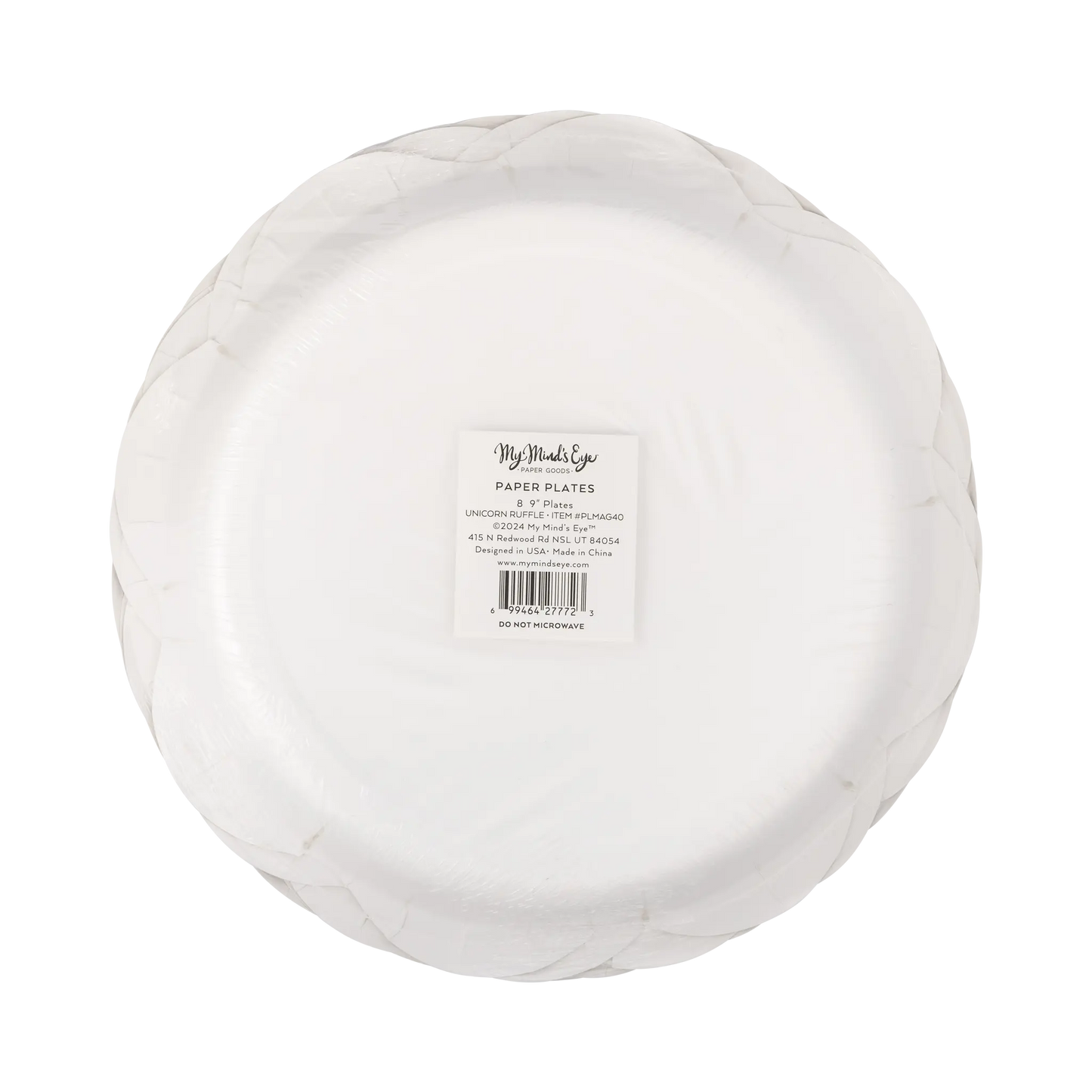 My Mind’s Eye - PLMAG40 - Pink Unicorn Ruffle Edge Plate My Mind’s Eye