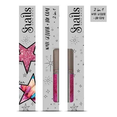 Nail Glitter - Top coat pink Snails