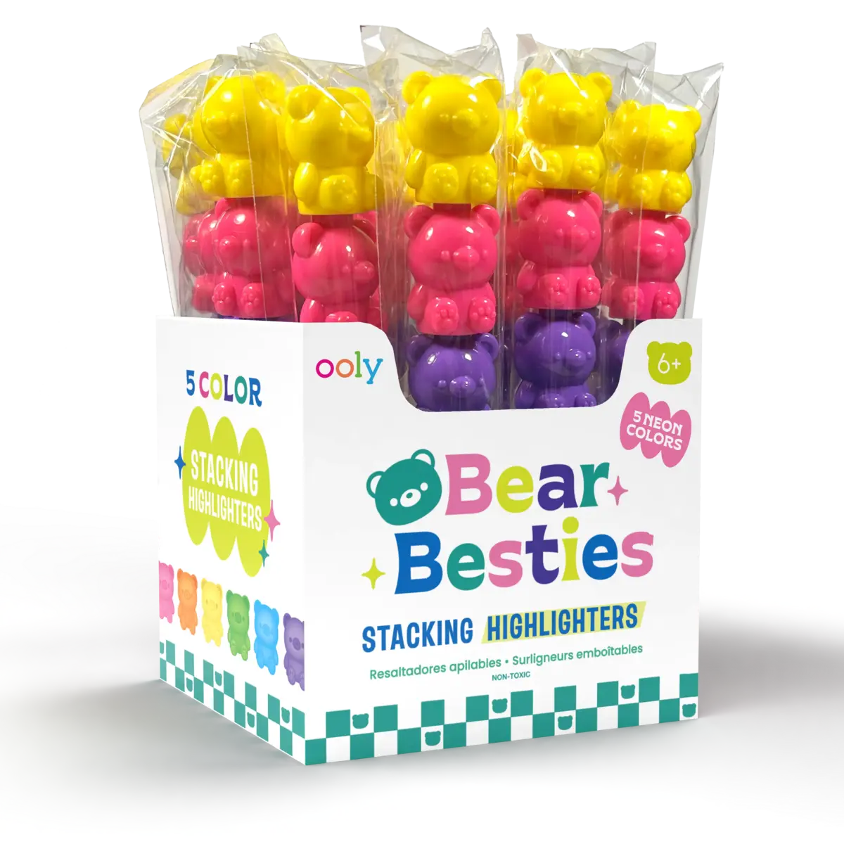 Ooly – Bear Besties: Stacking Highlighters – Single (1 Stick / Bag) OOLY